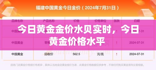 今日黄金金价水贝实时，今日黄金价格水平 