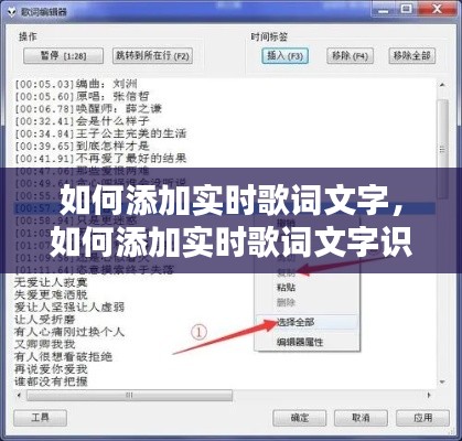 如何添加实时歌词文字，如何添加实时歌词文字识别 