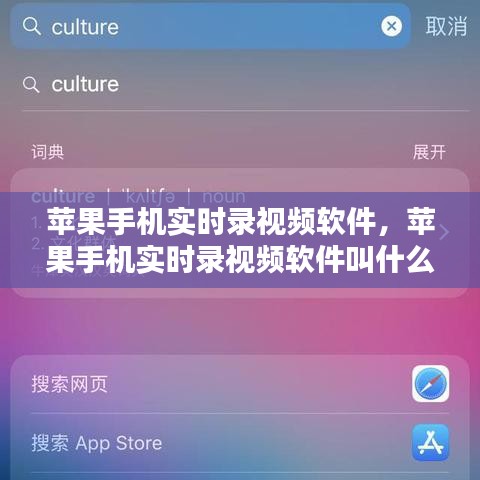 苹果手机实时录视频软件，苹果手机实时录视频软件叫什么 